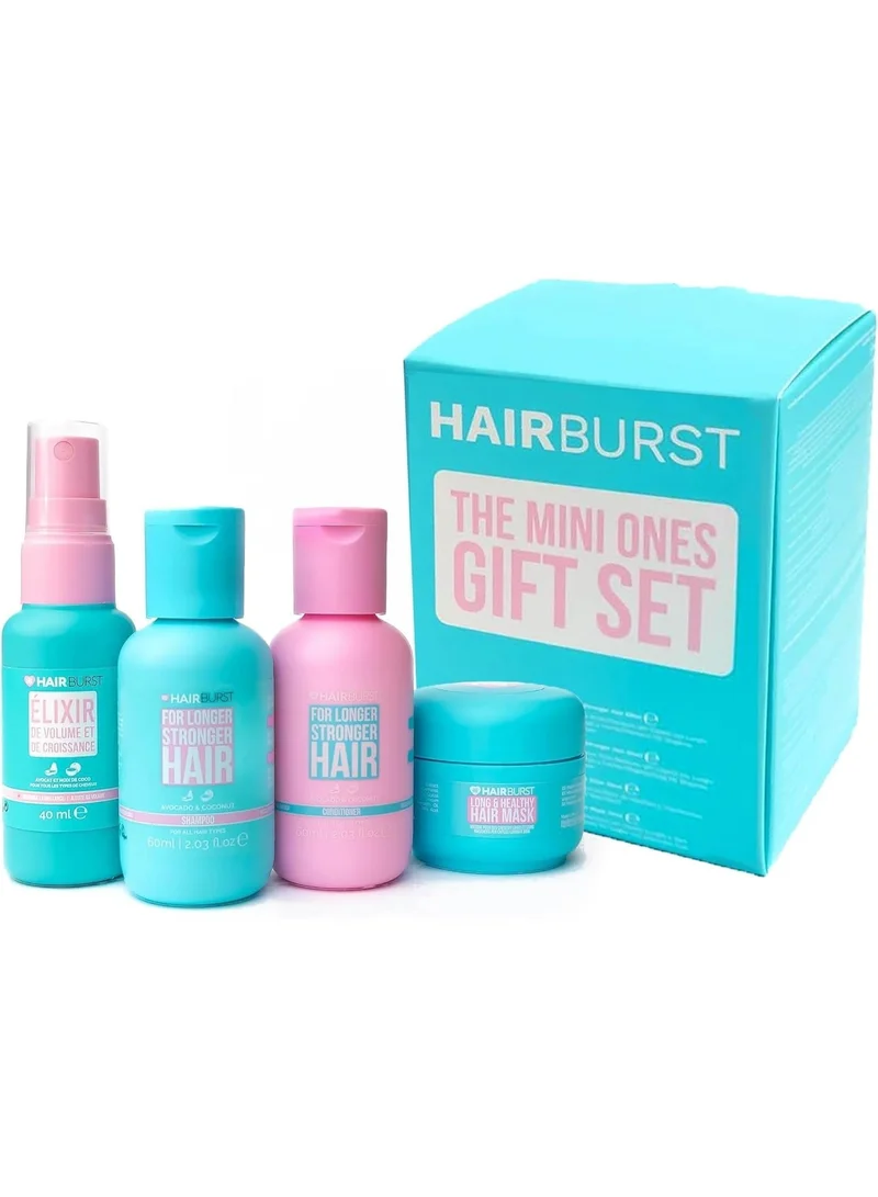 هيربرست مجموعة هدايا مينى ونز، شامبو وبلسم للشعر الأطول والأقوى، إكسير الحجم والنمو، قناع الشعر الطويل والصحي